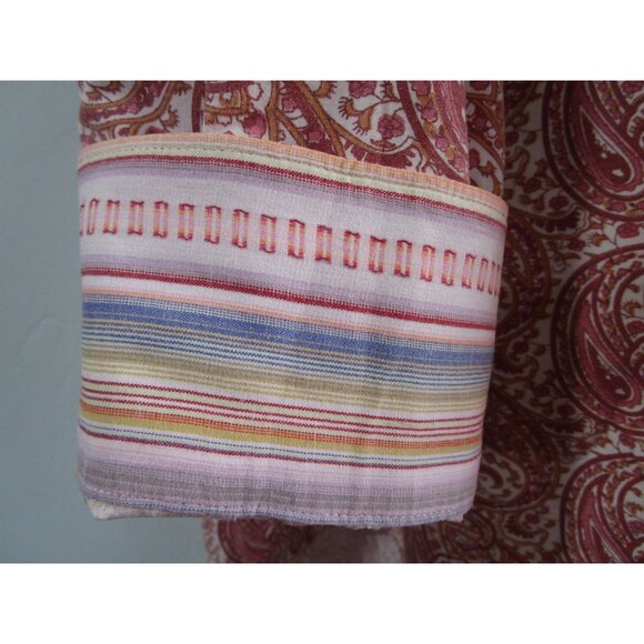Synergy Raspberry Peach Paisley Button Up Shirt 3XL Liberty Cuffs EUC - Picture 4 of 16